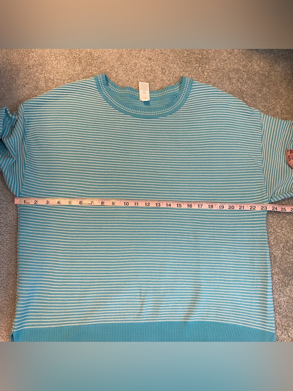 Livi Blue Striped Crewneck Sweater Pullover Womens 14/16 - Picture 4 of 5